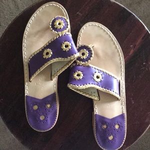 Purple and gold Jack Rogers